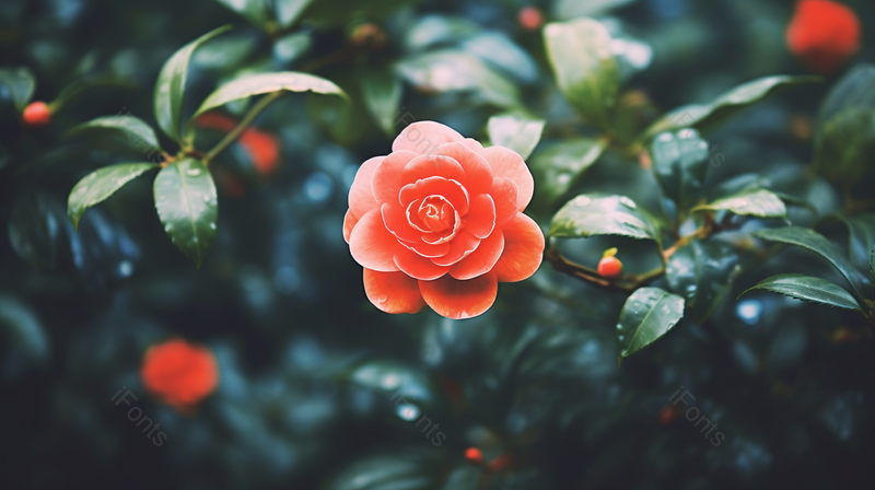 清晰的摄影图高清的图片海报设计背景广告设计素材元素唯美的红色山茶花绿叶子,高清,摄影图,摄影图片,图片大全,摄影图免费下载